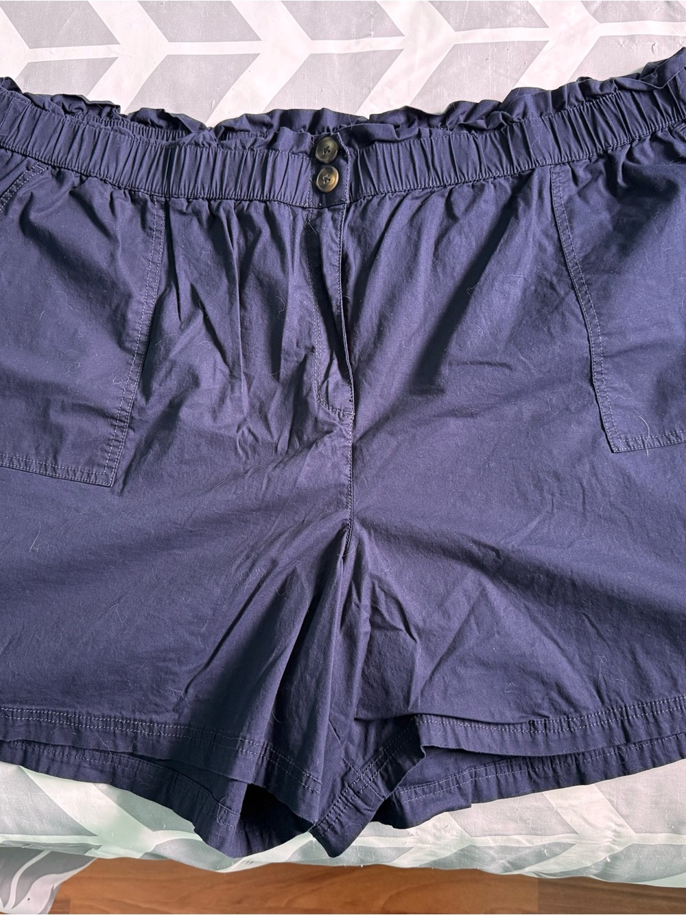 Penningtons Navy Elastic-Ruffle Waist Shorts